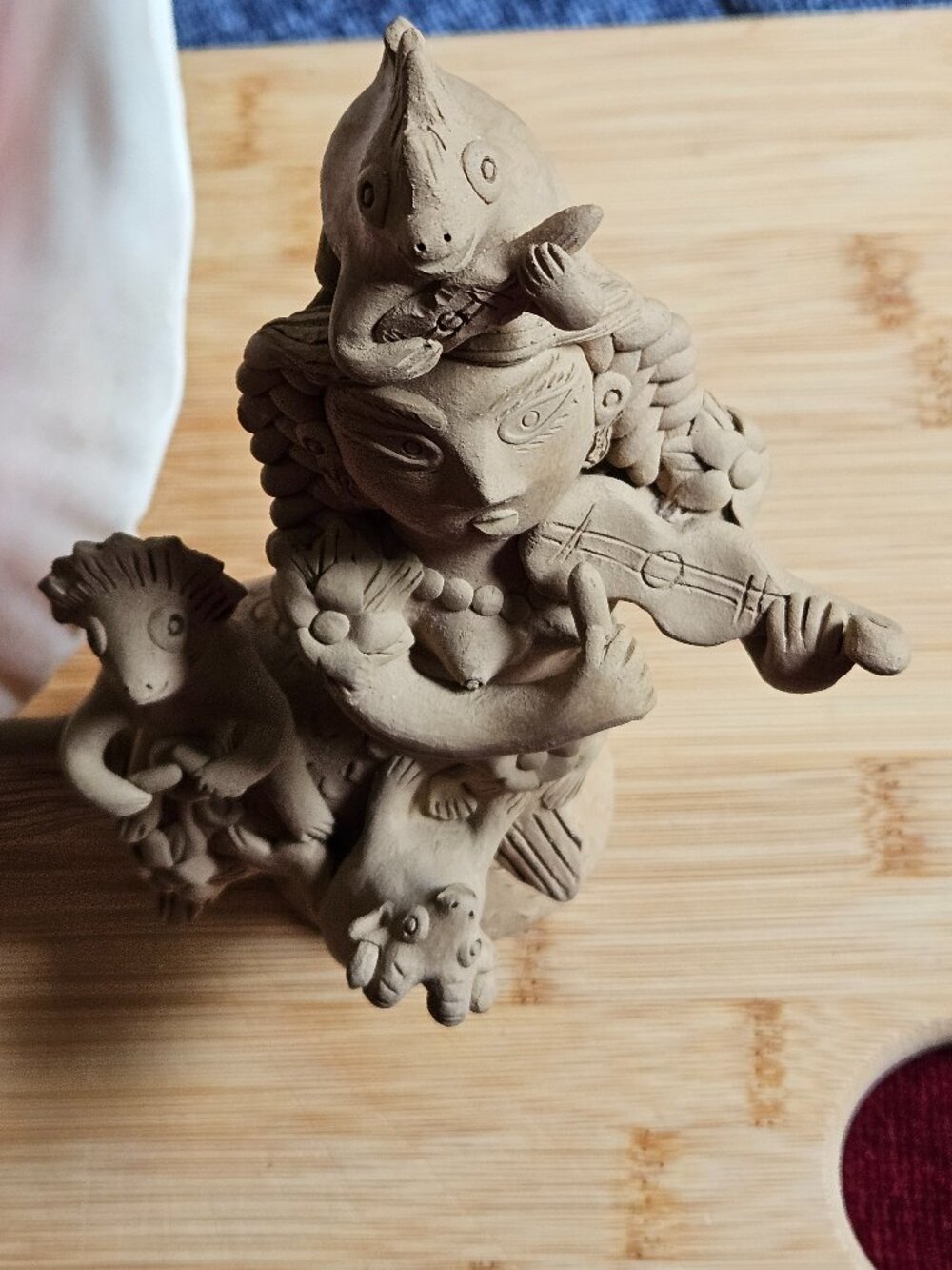RARE VINTAGE OAXACAN CLAY MERMAID AND FRIENDS SCULPTURE IRMA BLANCO! SIGNED ! - Picture 6 of 13